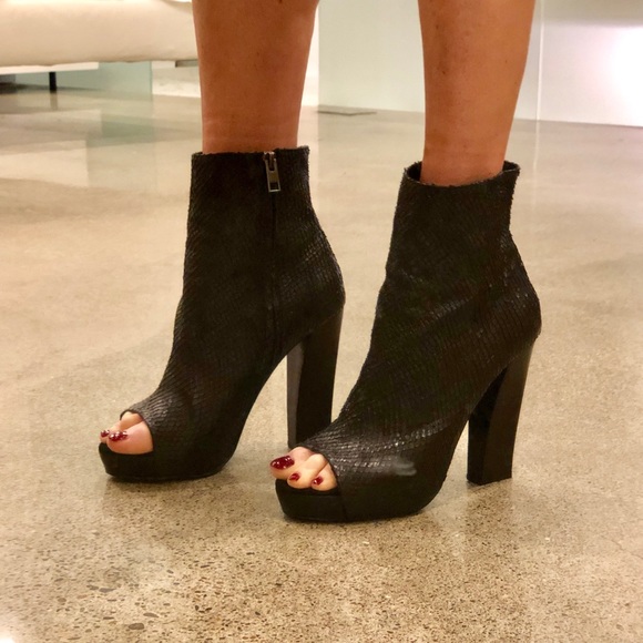 Allsaints peep toe python heels - Picture 1 of 8